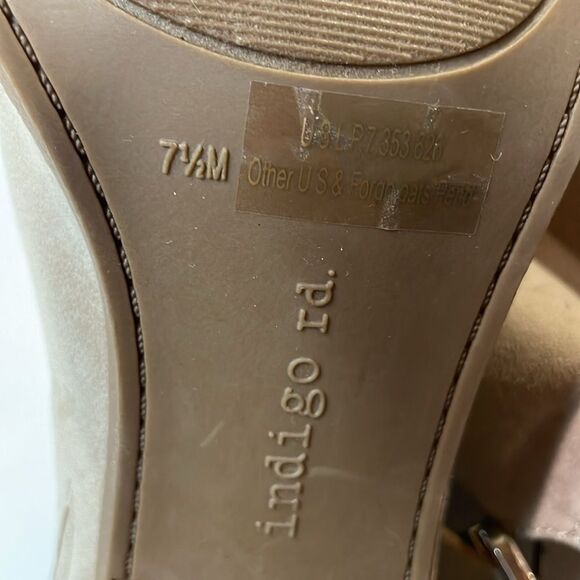 Indigo Rd Womens Tan Microsuede Open Toe Bootie Sz 7.5 - Picture 9 of 9